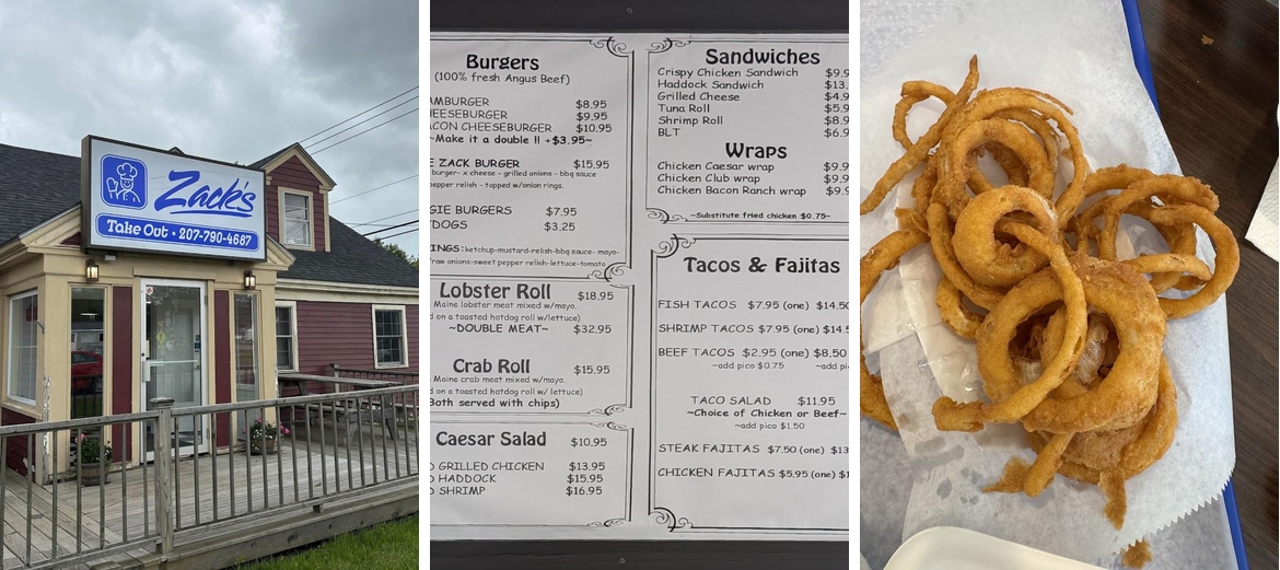 Zack's Place Menu