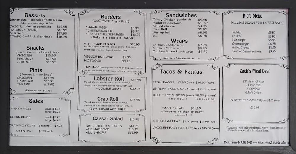 Zack's Place Menu image 1